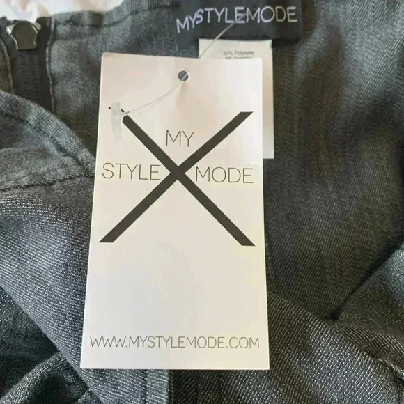 My Style Mode denim look tube top with front opening and  a zipper at the back - Picture 5 of 5